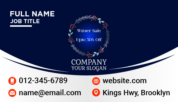 Blue Winter Sale Business Card