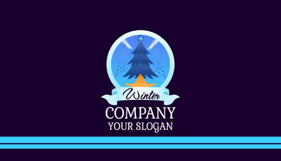 Blue Winter Tree Business Card