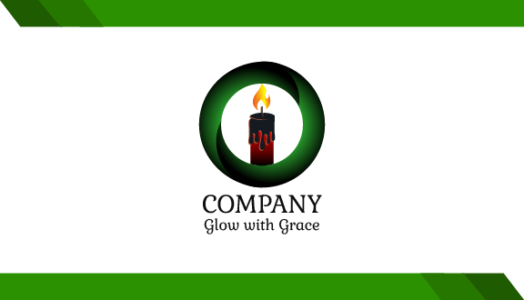 Bold Green Candle Business Card