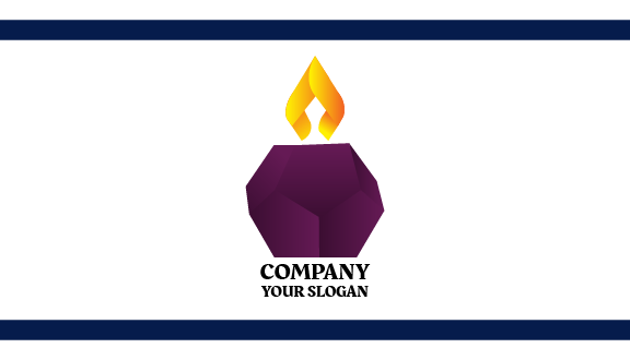 Bold Purple Candle Business Card