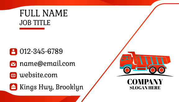 Bright Orange Truck Business Card