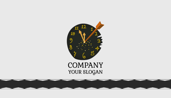 Brown Arrow Clock Business Card