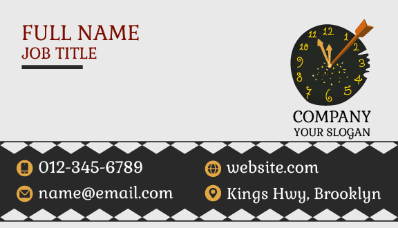 Brown Arrow Clock Business Card