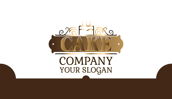 Brown Elegant Cake Business Card