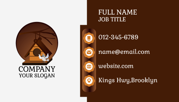 Brown Home Bird Business Card