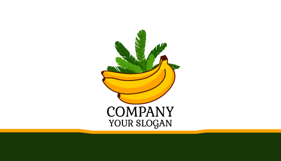 Brown Outline Banana Business Card