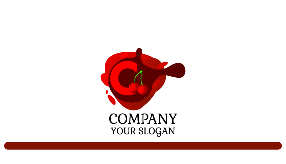 C Letter Cherry Business Card