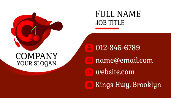 C Letter Cherry Business Card