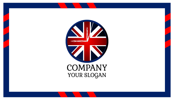 Captivating Flag Clock Business Card