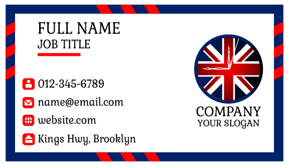 Captivating Flag Clock Business Card