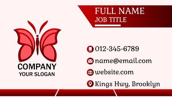 Cartoon Butterfly Business Card