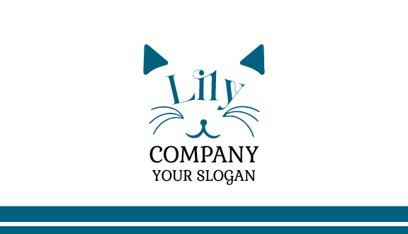 Cat Facial Outline Business Card