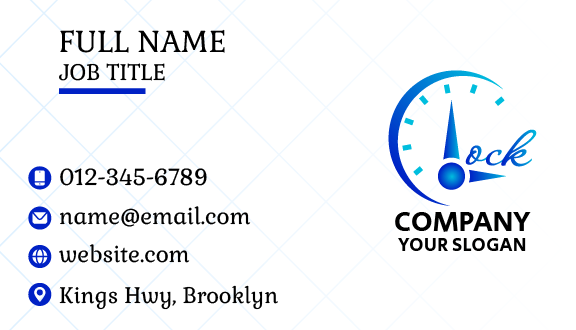 Cerulean Clock Business Card