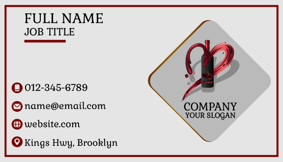 Cherry Heart Wine Business Card