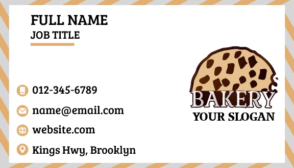 Chocolate Chip Cookie Bakery Business Card