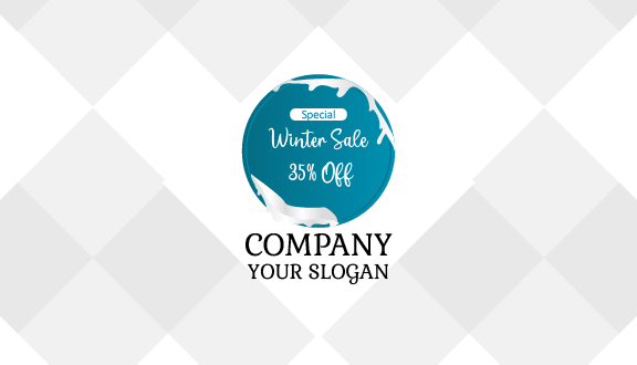Circular Winter Sale Business Card