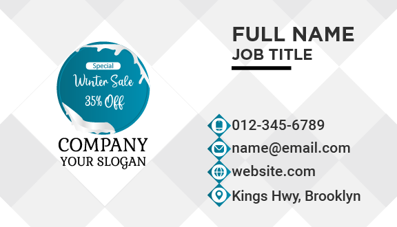 Circular Winter Sale Business Card