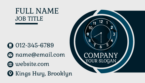 Classic White Clock Business Card