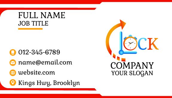 Classy Clock Alphabet Business Card