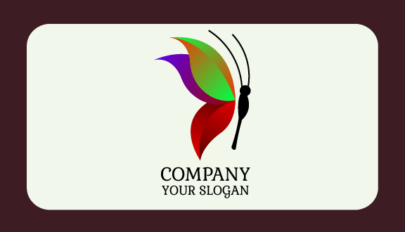 Closed Wing Butterfly Business Card