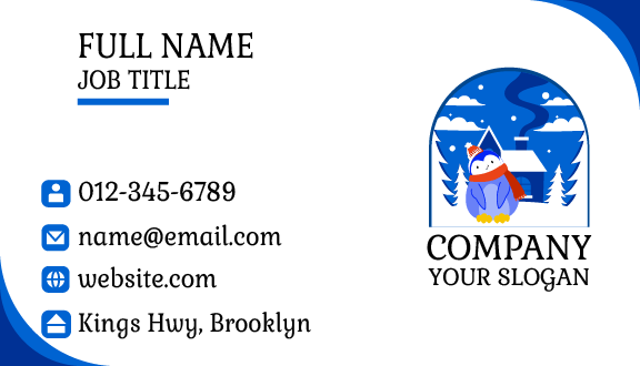Cobalt Blue Winter Business Card