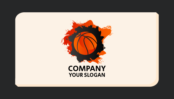 Color Splash Basketball Business Card
