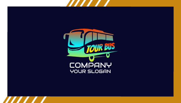 Colorful Bus Design Business Card