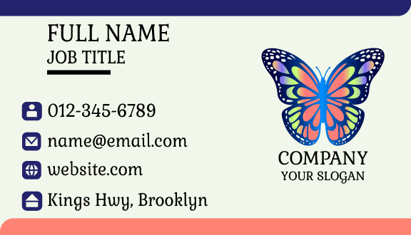 Colorful Butterfly Business Card