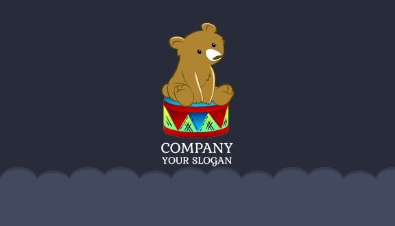 Colorful Drum Bear Business Card