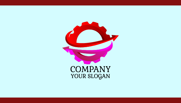 Colorful Gear Industrial Business Card