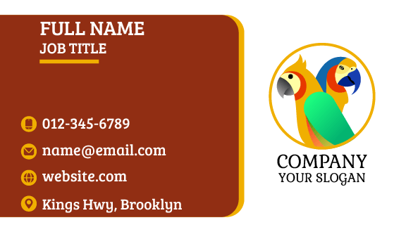 Colorful Parrot Bird Business Card