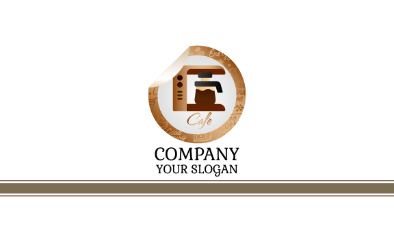 Comfortable Cafe Sticker Business Card