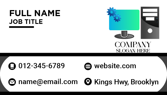 Computer Setting Icon Business Card