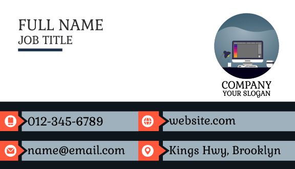 Computer Table Business Card