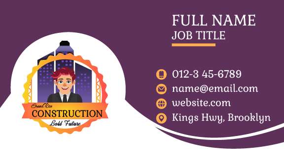 Construction Manager Business Card