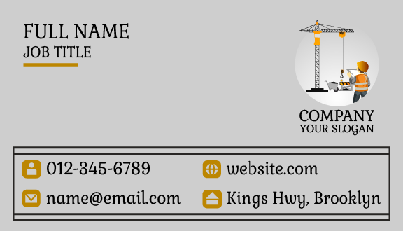 Construction Site Foreman Business Card