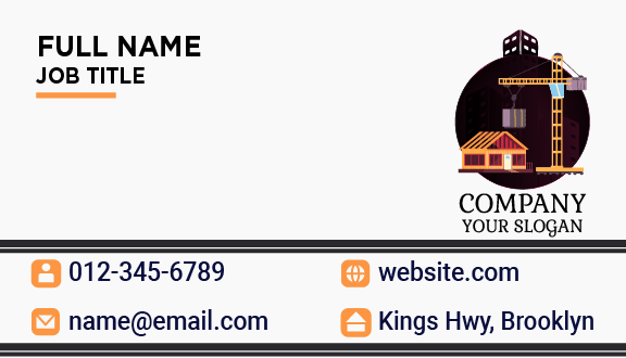 Crane Building Construction Business Card