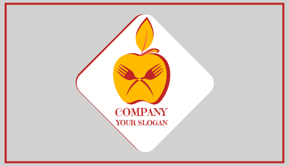 Crossed Forks Apple Business Card