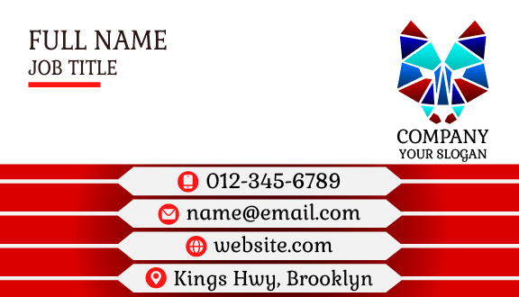Crystal Face Wolf Business Card