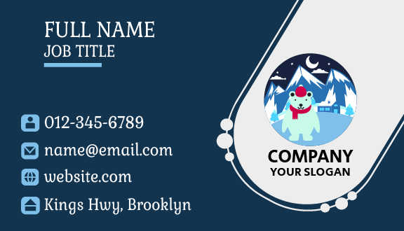 Cute Bear Winter Business Card
