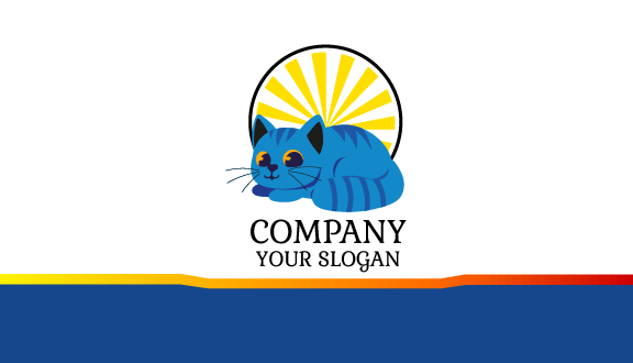 Cute Blue Cat Business Card