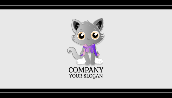 Cute Bow Cat Business Card