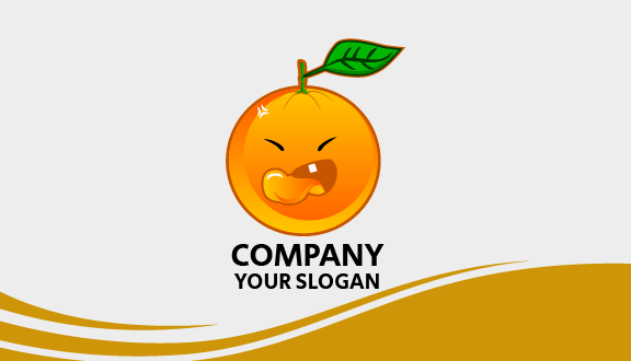 Cute Orange Mascot Business Card