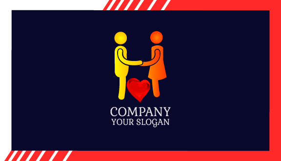 Cute Silhouette Dating Business Card