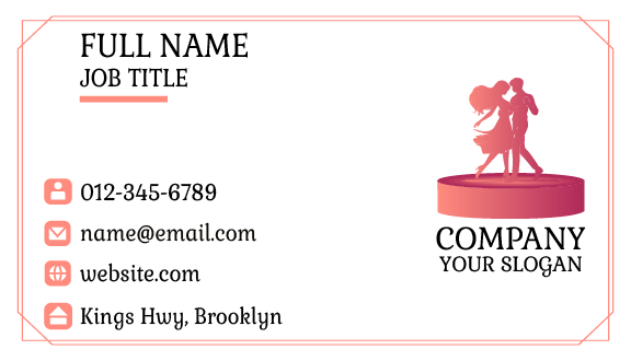 Dancing Couple Dating Business Card