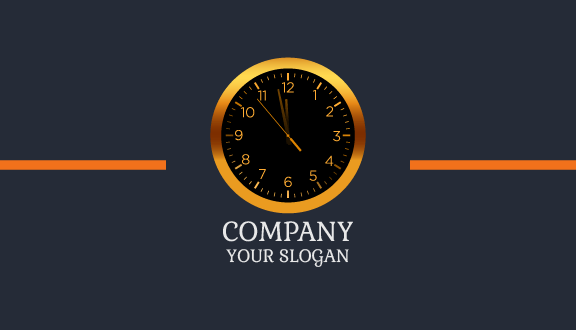 Dark Gray Clock Business Card