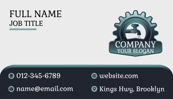 Dark Gray Plumber Business Card