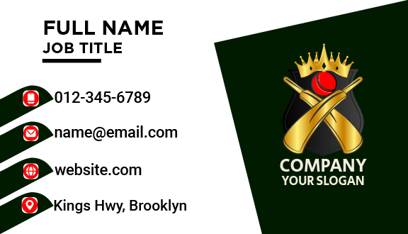 Dark Green Cricket Business Card