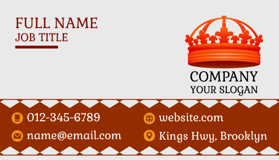 Dark Orange Crown Business Card