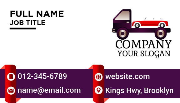 Dark Purple Truck Business Card